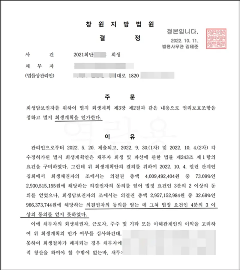 최대채권자의 반대와 부동산 매각 요구의 압박