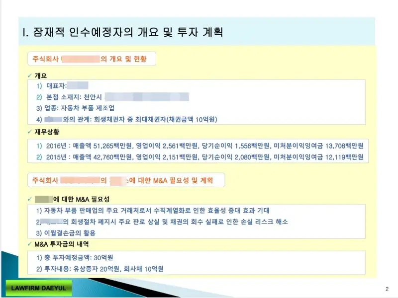 회생기업 MA, 왜 기업들이 선택하는가