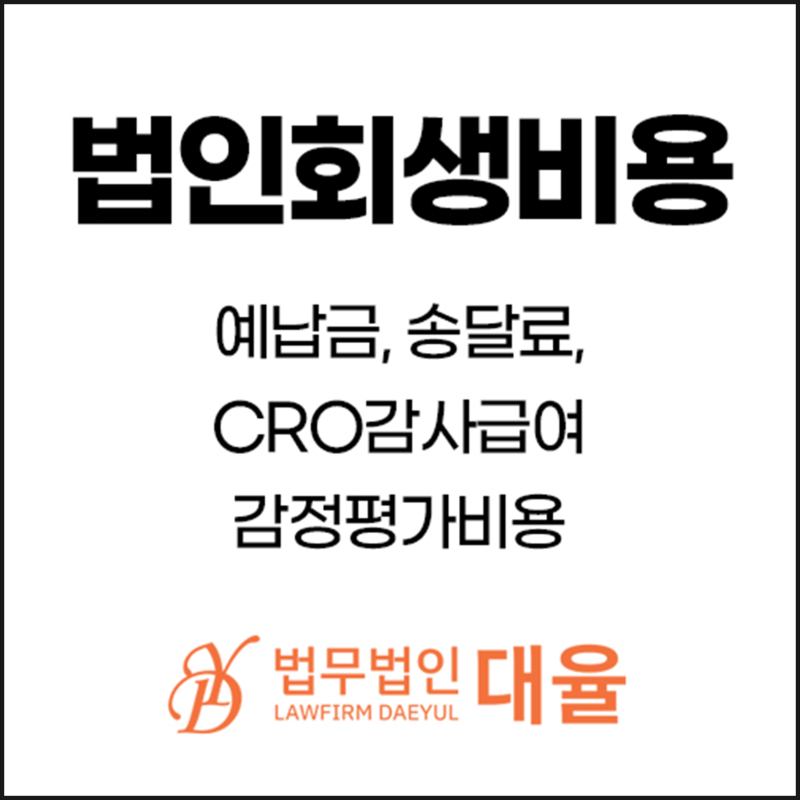 법인회생 절차 비용 구성과 항목별 상세 안내