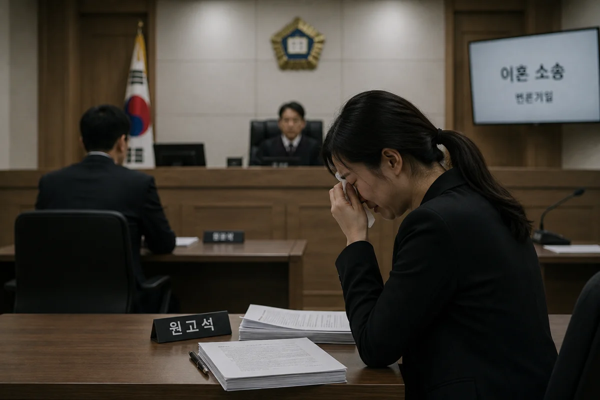법인파산 청산 가치|이혼 소송 변론기일 법정에서 눈물을 흘리는 원고