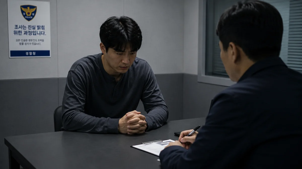 법인회생 채권 신고|경찰서 취조실에서 조사를 받는 남성