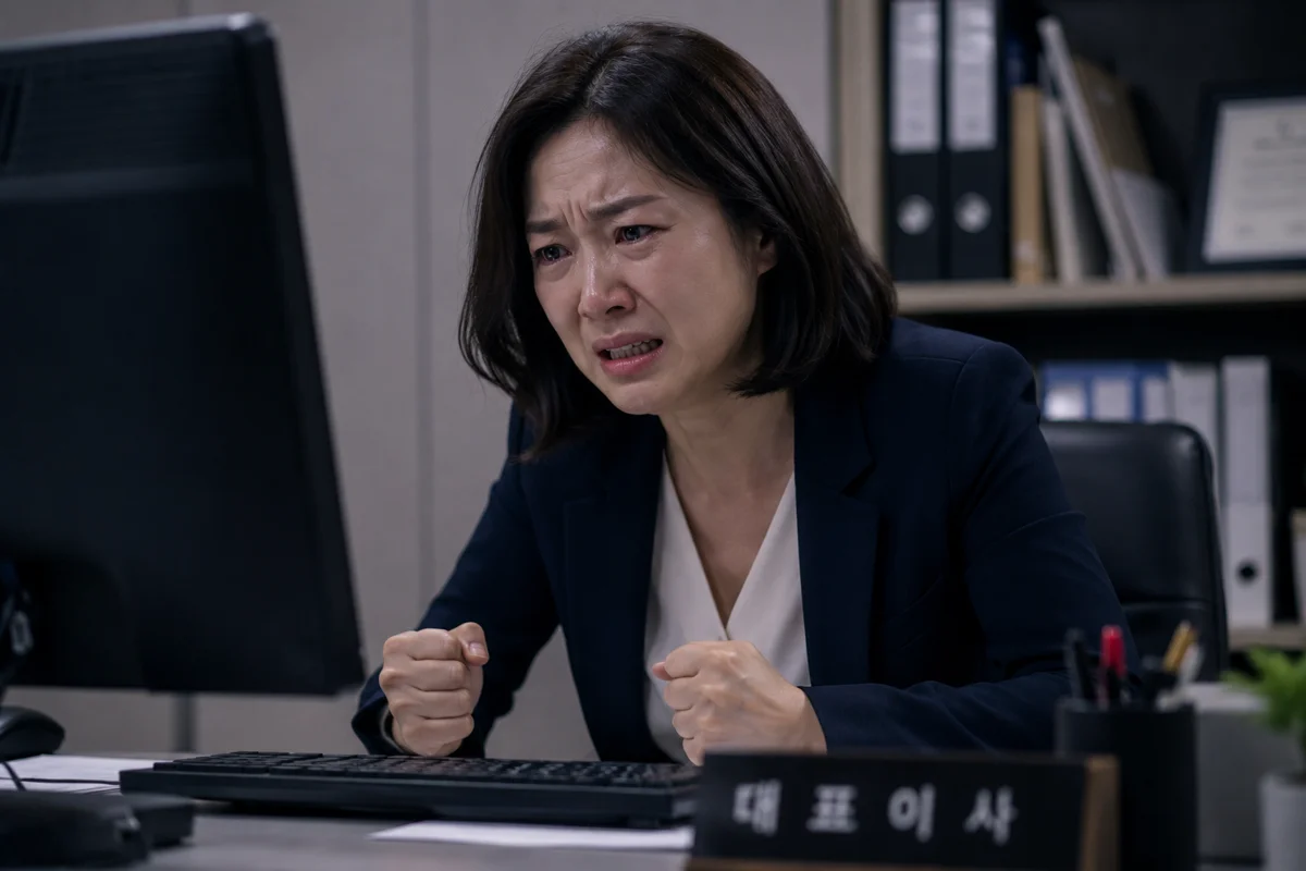 법인파산 부인권 대상|모니터를 보며 분노와 슬픔을 느끼는 대표이사